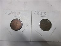 1882 & 1883 Indian head pennies