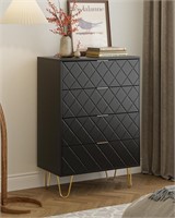 Masupu 4 Drawer Dresser  Tall Storage (Black)