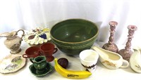 14 Pcs. Green Stoneware Bowl, Pitcher, Bakeware+