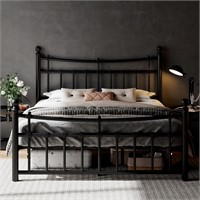 Feonase Full Size Metal Bed  Iron-Art  Black