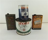 Gas & Oil Lot - Texaco Grease Tin, Castrol