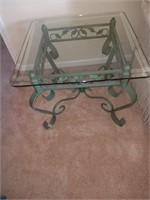 Glass top end table 22" x 26" bevelled