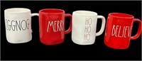 (4) RAR DUNN Christmas Mugs