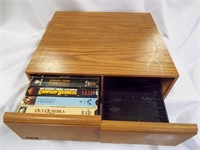 (12) VHS Movies - With Faux Wood Storage Drawers