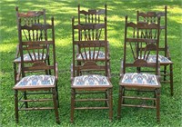 6 VTG WOODEN DINING ROOM CHAIRS