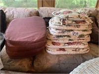 Chair cushions: dusty rose and floral