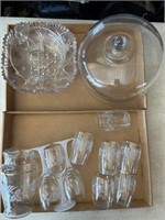 Cake Cover, Smaller Glass Pitcher 8” and Cup Set,