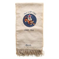 Flying Tigers embroidered silk scarf