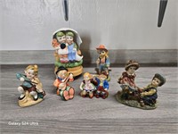 Porcelain music box, Hummel-like figurines