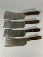 (4) ANTIQUE MEAT CLEAVERS