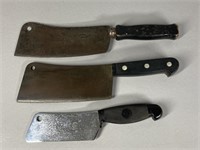 (3) ANTIQUE MEAT CLEAVERS
