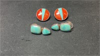 2) pair of sterling earrings/15 total grams