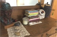 Books, Clown Bust, Shells And Misc.