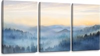 Wall Decor for Bedroom 3 Panel Sunrise Misty