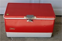 VINTAGE RED COLEMAN COOLER