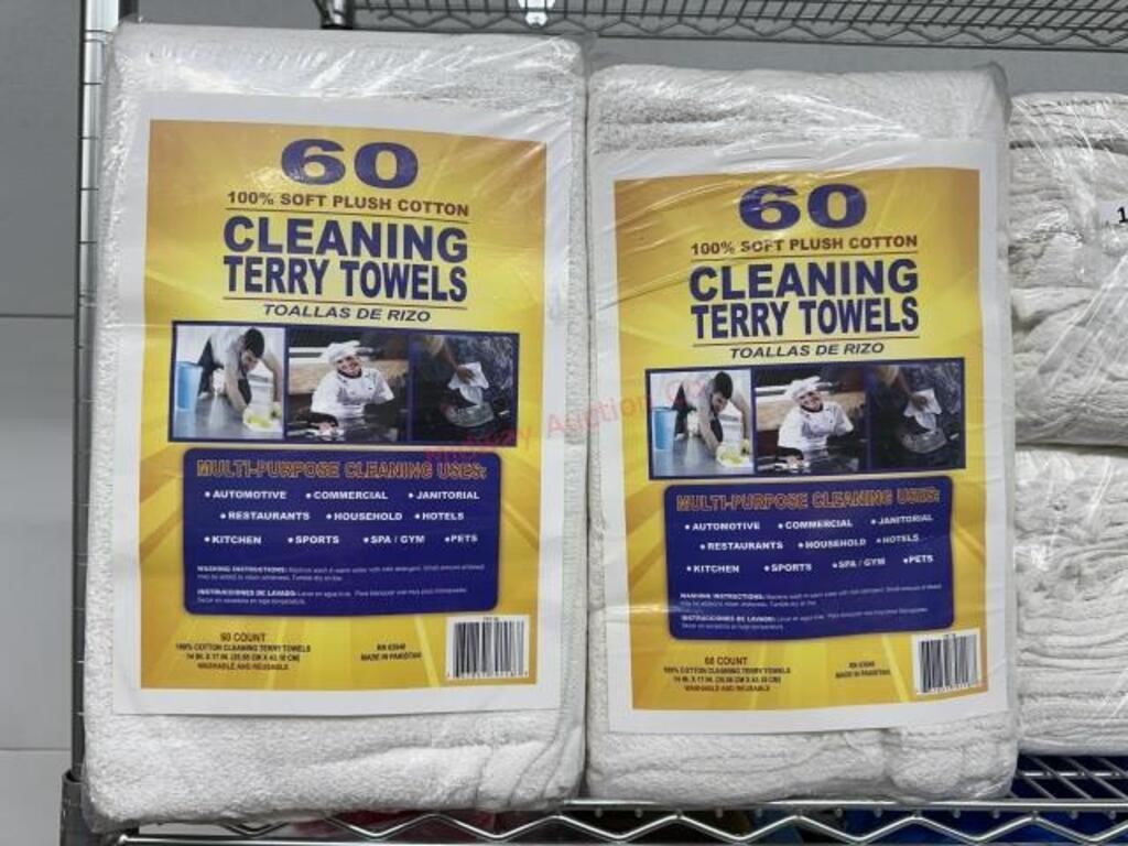 2-60 packs Terry cleaning towels