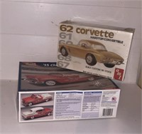 Car Model Kits NIP 62 Corvette,  55 Chevy Pace Car