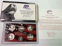 US Mint Quarter Silver Proof Set-MT, WA, ID, WY,