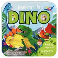 $10  Peek-A-Flap Dino Book by Cottage Door Press