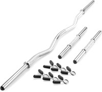 Standard Size Curl Bar and Dumbbell Handle Set