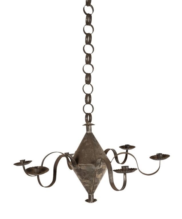 Antique Tin Candle Chandelier