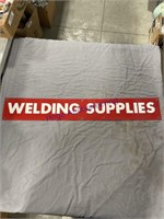 WELDING SUPPLIES DOUBLE-SIDE TIN SIGN, 4.5 X 30"