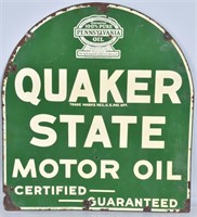 QUAKER STATE MOTOR OIL DS TIN SIGN