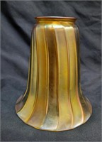 Quezal Signed Gold Stretch Glass Lamp Shade 5"