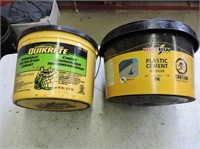 Two containers - hydraulic and plastic cement