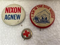 Vintage Nixon. Agnew. Dog house. Pin backs