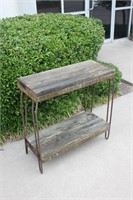 Rustic Double Tier Iron & Wood Table