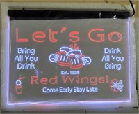 Red Wings light up sign. 12"×16". NIP