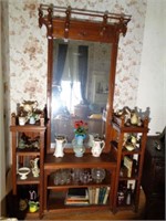 Large Walnut Spoon Carved Peer Mirror