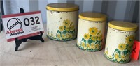 VINTAGE SUN FLOWER CANISTERS