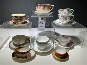 9 Sets of Tea Cups & Saucers