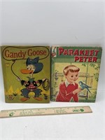 Vintage kids books, Gandy, goose, and parakeet