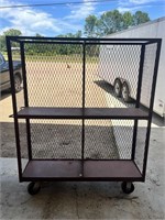 6’ Metal Heavy Duty 4-Shelf Rolling Display Cart 1