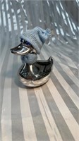 Noa Kids Silver Plated Duck Bank with Blue Hat &