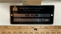 IH VIN Number Plow Plate