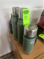 3qty Various Sizes of Stanley Thermos