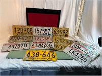 BOX OF LICENSE PLATES 1954 TO 2000'S