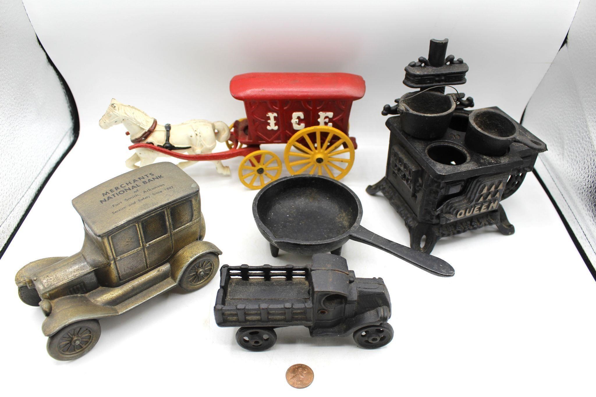 7 Cast Iron Jalopies, Ice Truck, Wood Stove+++