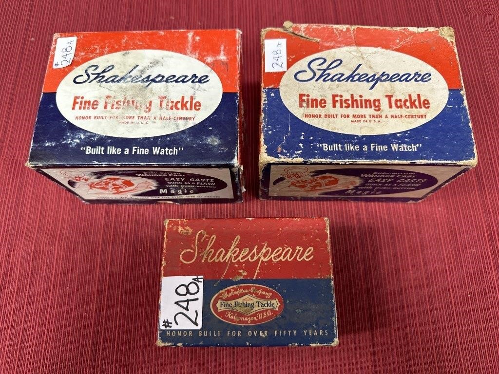 3 Shakespeare Fishing Reel Boxes-empty