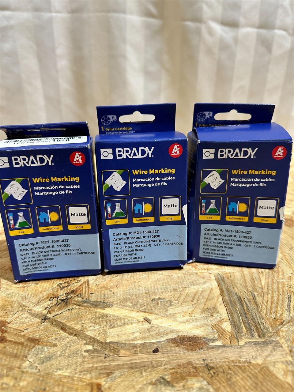 Brady three pack wire marking print cartridges