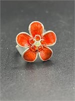 Cute adjustable orange flower ring