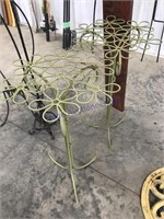 Pair of metal side tables, 24" tall
