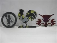 Three Metal Art Decor Largest 12.5" As Pictured