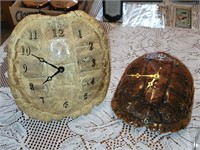 Turtle Shell Clocks, 2 handmade turtle shell
