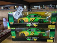 2 John Deere Die Cast stock car models NIB 1/24