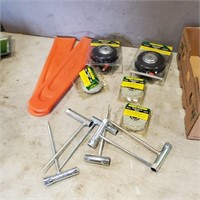 2 String Trimmer Heads, Bar Guards, Wrenches